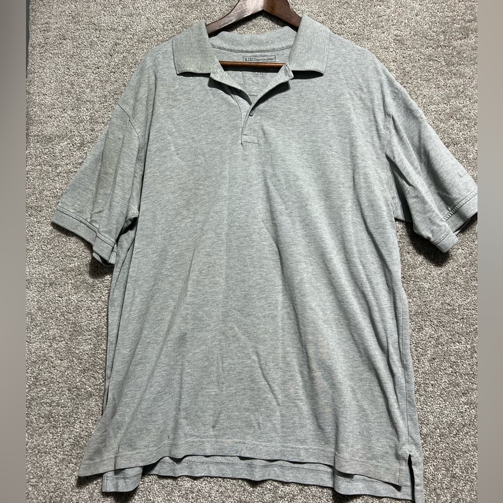 5.11 Tactical Series Polo Shirt Mens Size XL Gray Cotton Blend Ribbed Collar